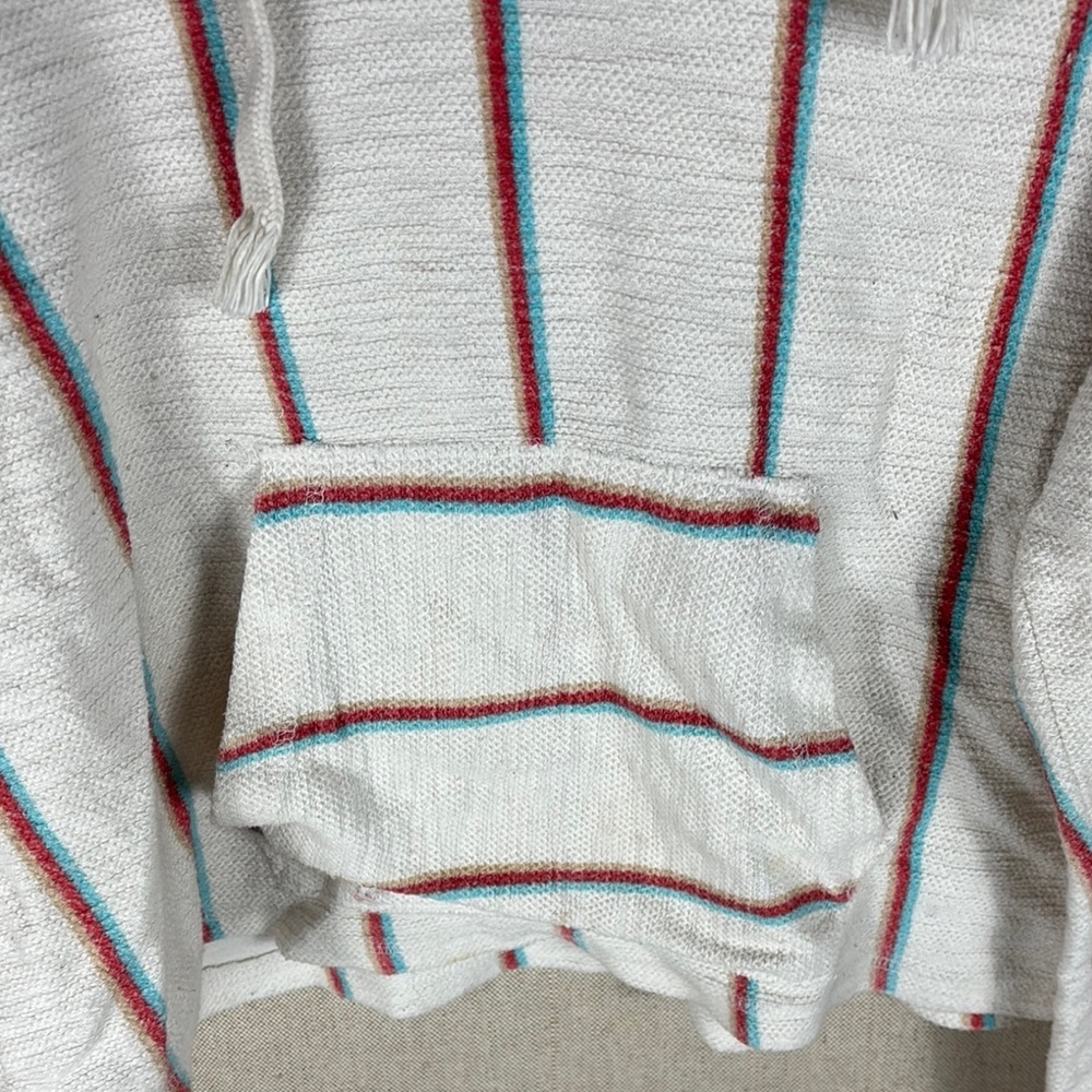 Ocean Drive > V Neck Striped Distressed Hoodie Large - Picture 4 of 8